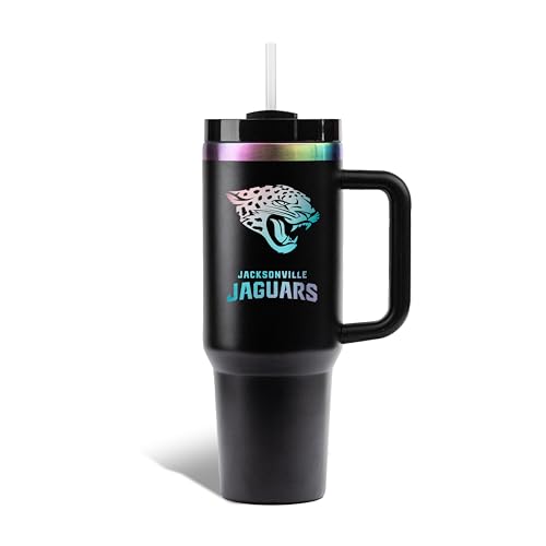 Image of The Memory Company Officially Licensed NFL - Jacksonville Jaguars 40oz Iridescent Tumbler with Handle