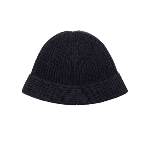 Bonnet tricot torsadé 100% laine femme : chapeau de seau slouch, bonnet chapeaux d'hiver noir