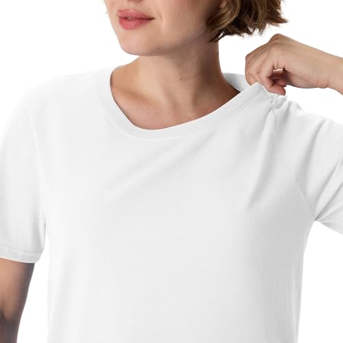 Image of Hanes Women's Perfect-T Crewneck T-Shirt, Lightweight Cotton Short Sleeve Tee for Women