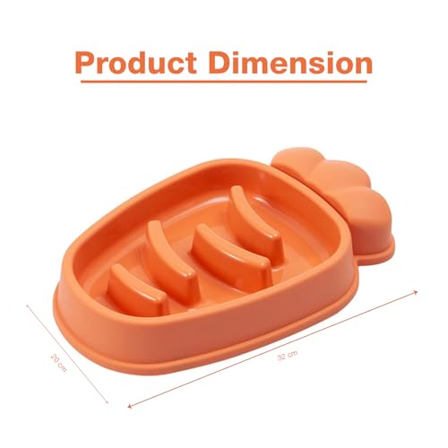 Image of Durable Slow Feeder Bowl for Dogs| Anti-Choke Non-Slip Pet Feeding Base and Easy to Clean| Dish Promotes Healthy Eating| Reduces Bloating and Digestive Issues (Orange)