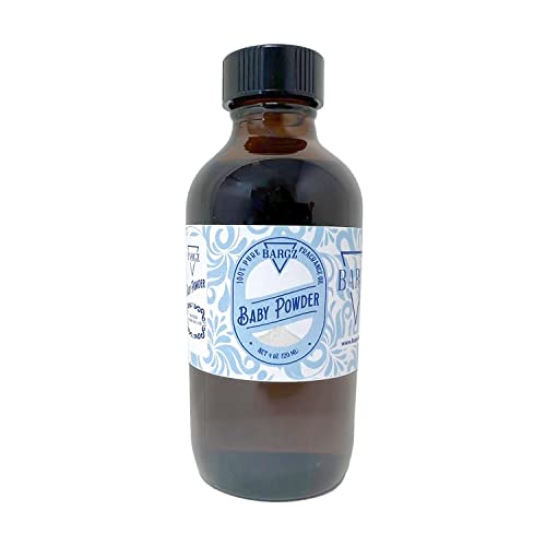 Baby Powder Essential Oil [RELAXING SCENT] - Glass Amber Bottle Organic Pure Therapeutic French for Diffuser, Aromatherapy, Headache, Pain, Sleep-Perfect For Candles & Massage (4 oz)
