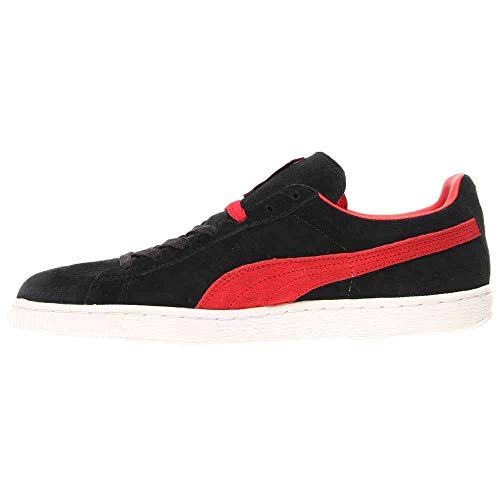 Image of PUMA Men's Suede Classic+ Black /High Risk Red /Puma Silver Athletic Shoe