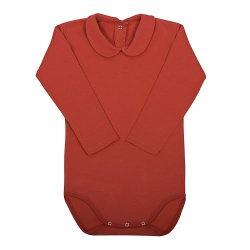 2805 Body térmico afelpado bebé con cuello Peter Pan – Algodón suave y cálido – Ferry’s – Estilo clásico 076-Rojo / 1M