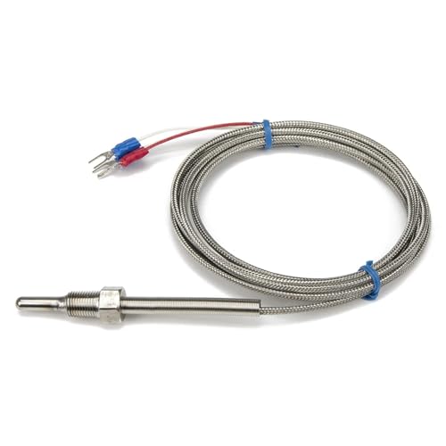 Sensor de temperatura PT100 RTD con cable trenzado de metal de 2m y rosca M8 2