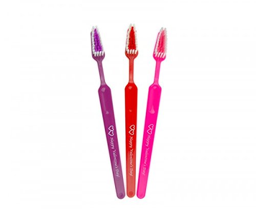 Valentine Toothbrush for Child - Fun and Gentle Oral Care for Kids - Shows 2 Hearts and Reads