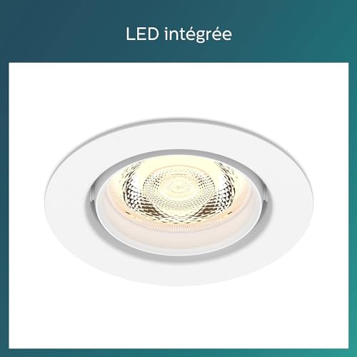 Spot LED encastrable Philips blanc à intensité variable 6W pour moduler votre lumière - 6