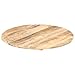 WEMYUFURN Solid Mango Wood Round Dining Tabletop 23.6 Inch Diameter Natural Finish Rustic Brown Industrial Style Durable Surface for Kitchen Terrace Decor