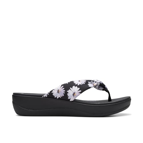 Clarks Clarks Cloudsteppers Women's Arla Glison Flip Flop, Black Multi Textile, 8 Medium US