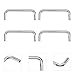 Cabilock 4pcs U-Shaped Pull Handles Solid Iron Sturdy Industrial Equipment Handles 100mm Hole Spacing Silver for Cabinets, Garage, and Shed Use