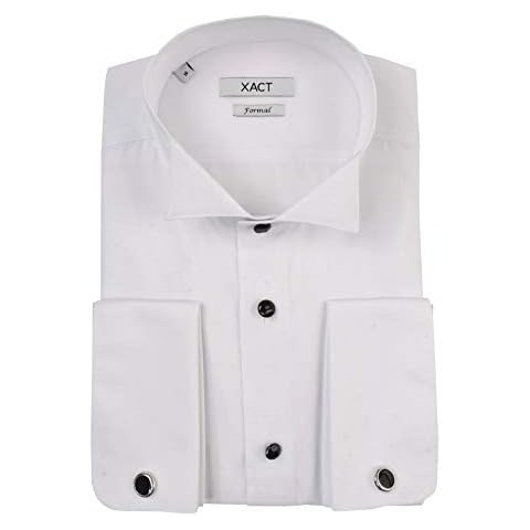 Xact Men's Formal Tuxedo Shirt with Cuff Links Cover