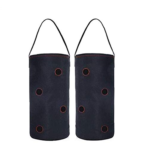 EElabper Strawberry Grow Bags Planting Bags Hanging Strawberry Planter Felt Bare Root Plants Planting Bags 11 Holes Breathable Fabric Containers with Holes Strap Handles 2PCS