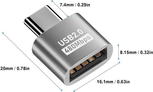 Image of ETZIN USB C to USB 2.0 Adapte,USB to USB c Adapter,USB Type-C to USB C to USB Female Adapter OTG for MacBook Pro2021,MacBook Air 2020,iPad Pro 2021,More Type-C Devices (EPL-1294CC)