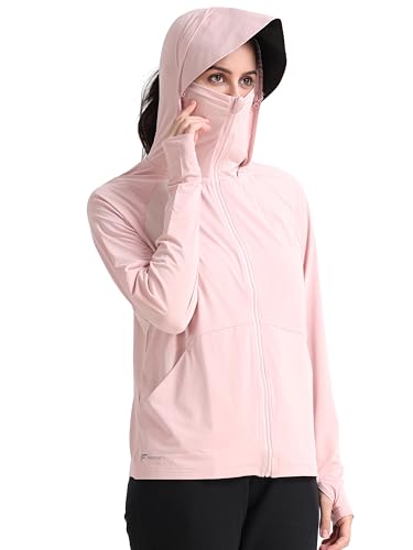 Image of FABSPORTS Women's UV Protection Sun Screen Jacket, Full Zip Sun Protection Clothing, Lightweight with UPF 50+ Protection for Outdoors, with Pockets, Sun Protective Clothing for Women