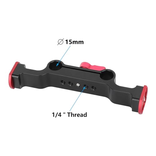 Image of Aluminum Double 15Mm Rod Adapter Joint 1 /4Inch Thread Standard for Camera Rod Double Hole Pipe Clamp Mount