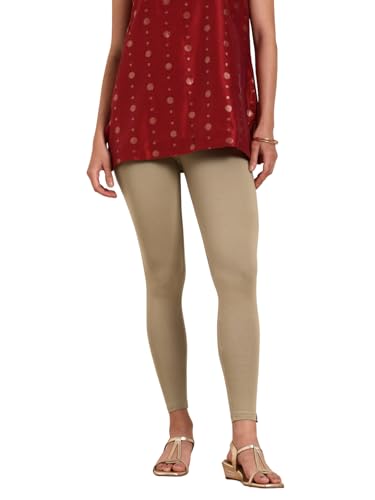 Image of TWIN BIRDS Super Stretchable Cotton Elasthane Fabric Ankle Length Leggings for Women