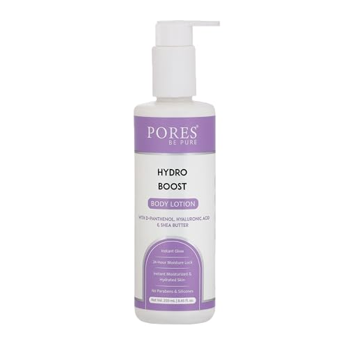 Image of PORES Be Pure Body Lotion | Hydro Boost Gel Base Lotion With Hyaluronic Acid & Shea Butter Body Lotion For Women & Men | Deep Moisture Care for Very Dry Skin| Hydrated, Nourished & Glowing Skin | 250 mL