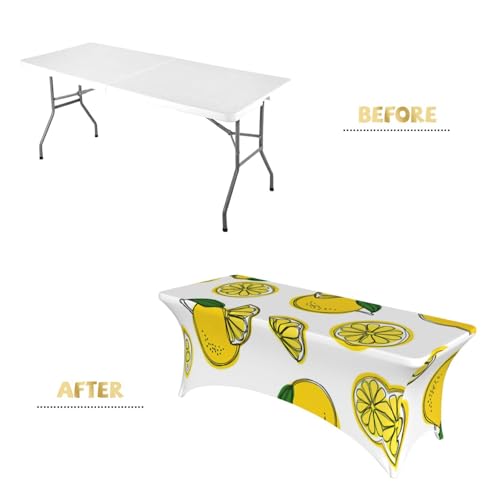 Housse de table extensible rectangulaire pour mariages et fêtes d'anniversaire - 5