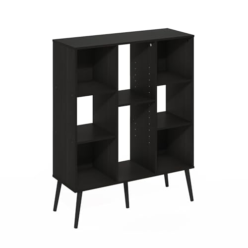 Image of Furinno Claude Mid Century Style Book Shelf, 8-Cube Bookshelf, Cube Storage Organizer Bookcase with Wood Legs, 10.9 x 31.5 x 39.3, for Living Room, Bedroom, Home Office, Espresso