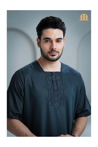 Amoura Dark Grey Half Sleeve Thobe Jubba3