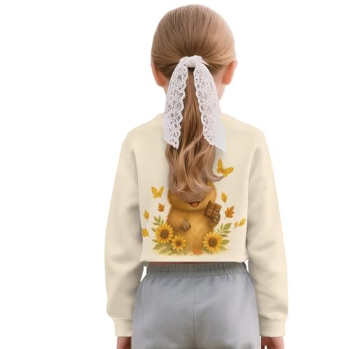 Girls Long Sleeve Shirts Crewneck Breathable Crop Tops for Girls Graphic Casual Outdoor and Indoor2