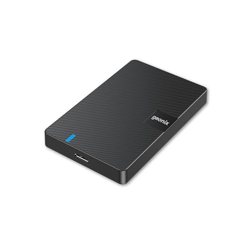 Image of Geonix PowerShell S3 500GB Portable External Hard Drive 2.5-Inch SATA USB 3.1, Up to 5Gbps with UASP Support, Tool-Free Setup, LED Indicator, Compatible with Windows /Mac /Linux (3 Yr Warranty)(Black)