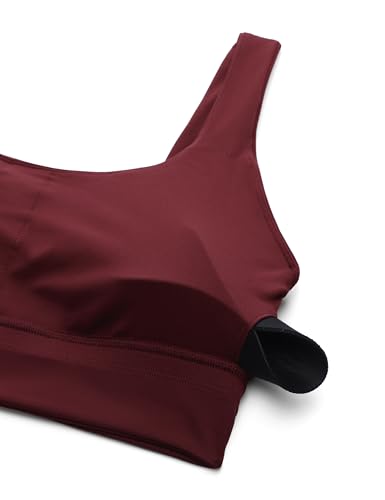 Image of CRZ YOGA Butterluxe U Back Sports Bras | Light Support, Removable Pads, Yoga, Extremely Soft, Longline, Scoop Neck, Wide Straps, for Women