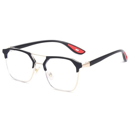 Image of Classic Style Men Demo ARC Glass Blue Light Blocking Retro Square Eyeglasses Computer Gaming Acetate Eyewear Frames Anti Glare Unisex medium