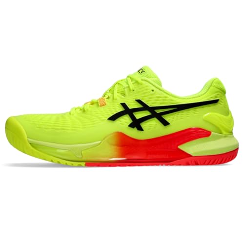 ASICS Men's Gel-Resolution 9 Tennis Shoes, 11, Safety Yellow/Black
