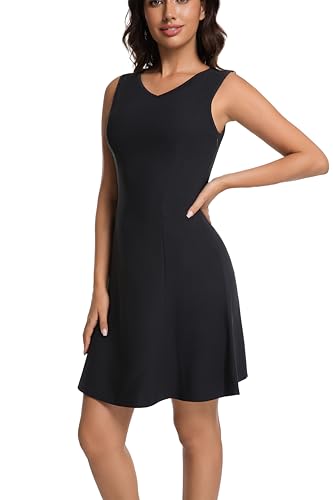 Summer Dresses for Women 2025 A-Line V Neck Going Out Casual Dresses Sleeveless Mini Dress2