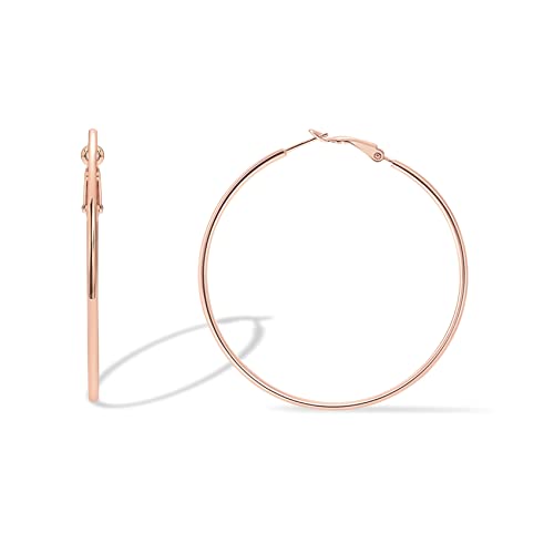 Image of PAVOI Gold Hoop Earrings for Women, 14K Gold Plated Paddle-Back Hoops