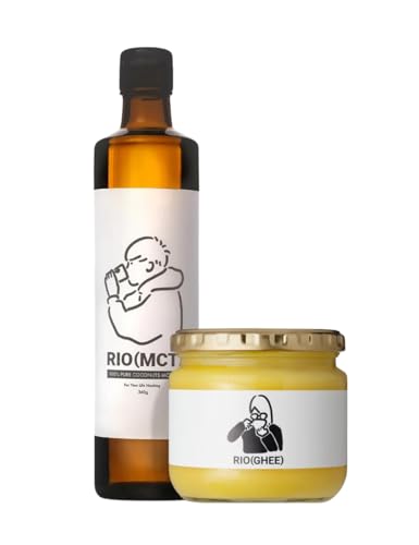 バターコーヒー専用セット/RIO(MCT) 360g & RIO(GHEE) 250g / バターコーヒーセット/ダイエット/MCTオイル/ギーオイル/中鎖脂肪酸 100% / グラスフェッドバター/無添加/国内製造/腸活/RIO