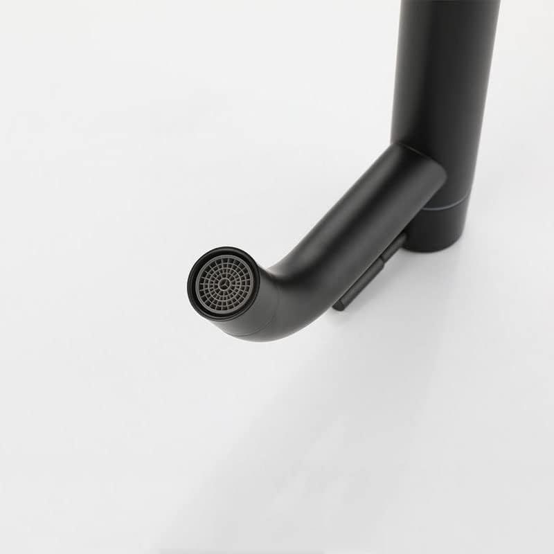 Matte Black Single-Cold Basin Faucet, 304 Stainless Steel Single-Lever Deck-Mounted Washbasin Tap(B)