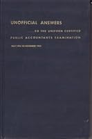 Unofficial Answers to the Uniform Certified Public Accountant Examinations of the American Institute of Certified Public Accountants, May 1954 to November 1956 B01KGIQVB2 Book Cover