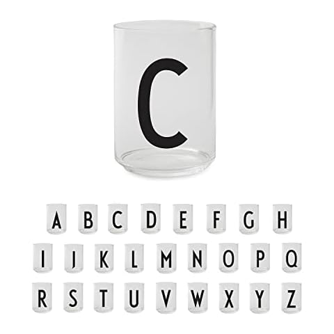 Verre Design Letters avec Initiale Cover