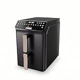 Princess Stack Freidora de Aire, Doble Freidora, 11,2 L, 3000 W, Diseño Vertical, Función Sincronizada, Revestimiento sin PFAS, Negro, 01.182278.01.001