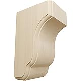 Ekena Millwork COR03X04X06CPRW Capistrano Mission Wood Corbels, 3 1/2'W x 4'D x 6 1/2'H, Rubberwood