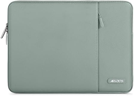 MOSISO Laptop Sleeve Bag Compatible with MacBook Air/Pro, 13-13.3 inch Notebook, Compatible with MacBook Pro 14 inch M3 M2 M1 Chip Pro Max 2024-2021, Polyester Vertical Case with Pocket, Antique Green