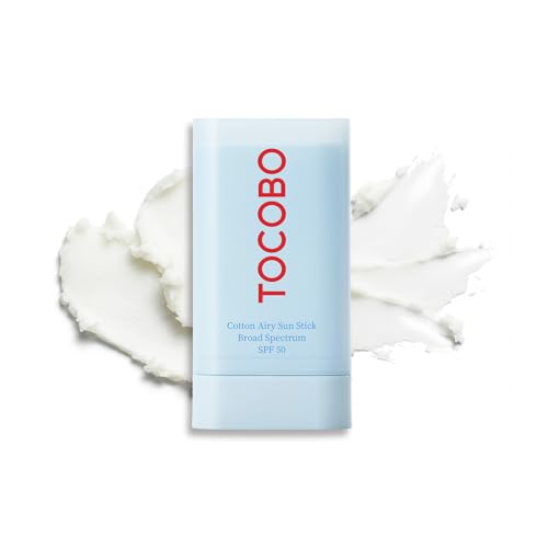 TOCOBO Cotton Airy Sun Stick SPF 50 Broad Spectrum Korean Matte Sunscreen Stick for Face - Travel...