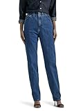 Lee Women's Petite Relaxed Fit Side Elastic Tapered Leg Jean, Pepper Stone, 18 Petite
