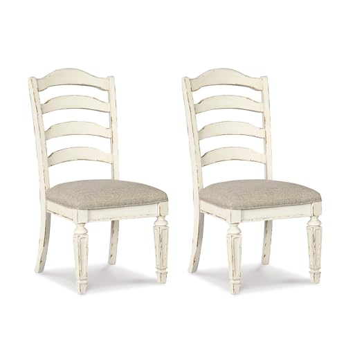Signature Design by Ashley Realyn Wood Dining Chairs Set of 2 White product thumbnail 2