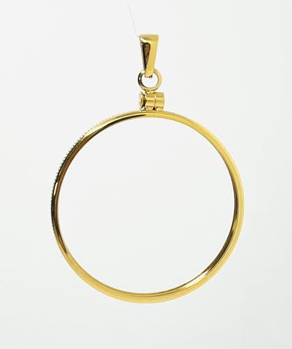 14k Gold Stainless Steel Coin Bezel for 38mm Silver Dollars, Morgan, Peace, Ike2