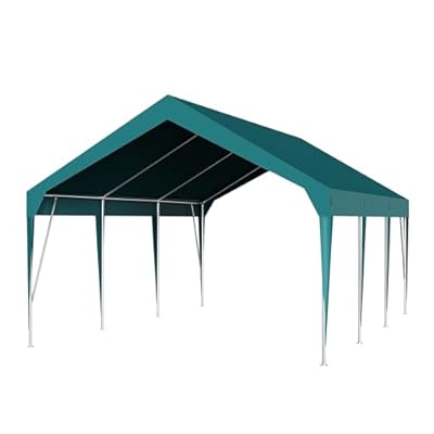 IDEALHOUSE 12'x20' Heavy Duty Carport Canopy - UV Resistant & Waterproof Portable Garage for Cars, Boats, Storage & Outdoor Events (Deep Green)
