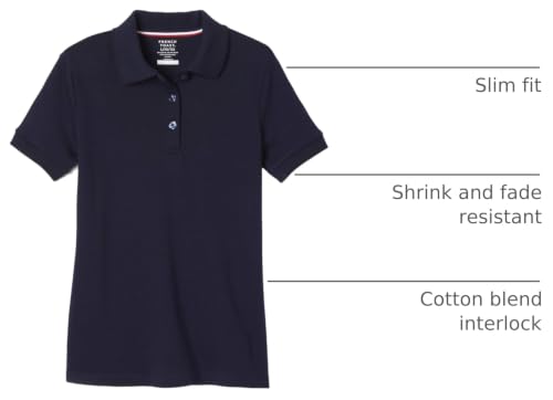 Image of French Toast Girls' Short Sleeve Picot Collar Polo School Uniform Shirt (Standard and Plus)