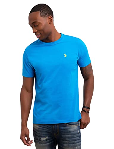 U.S. Polo Assn. Men's Crew Neck Small Pony T-Shirt, Teal Blue, S