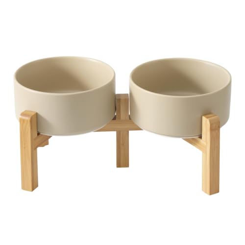 Havniva Dog Bowls Elevated, Ceramic Dog Food and Water Bowl Set