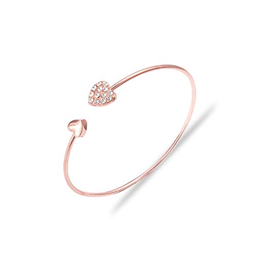 Elegant Rose Gold Open Cuff with Heart Accent (B0CLQ6F9HY) Amazon Price History, Amazon Price Tracker