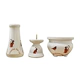 手元供養 仏壇 仏具 メモリアル工房 響 ペット仏具 ミニ仏具 3点セット アニマル柄 花器 香炉 ろうそく立て ブラウン 香炉灰 つき