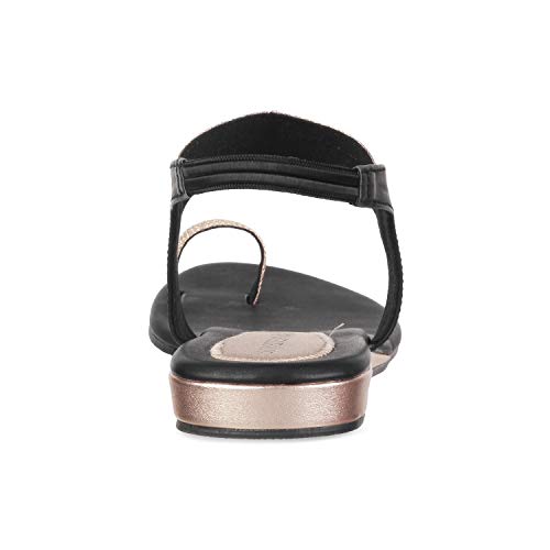 Image of SOLE HEAD Black Flat Women Sandal