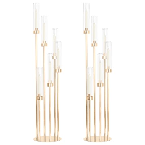 Gold 6 Arm Floor Candelabra Set