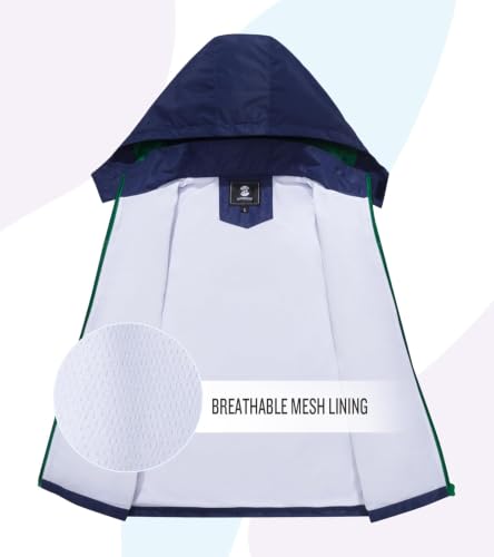Image of SaphiRose Kids Waterproof Rain Jacket Mesh Lined with Removable Hood